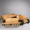 Konrad Keller Holzspielwaren Holzspielzeug, Traktor mit 2 Anhängern