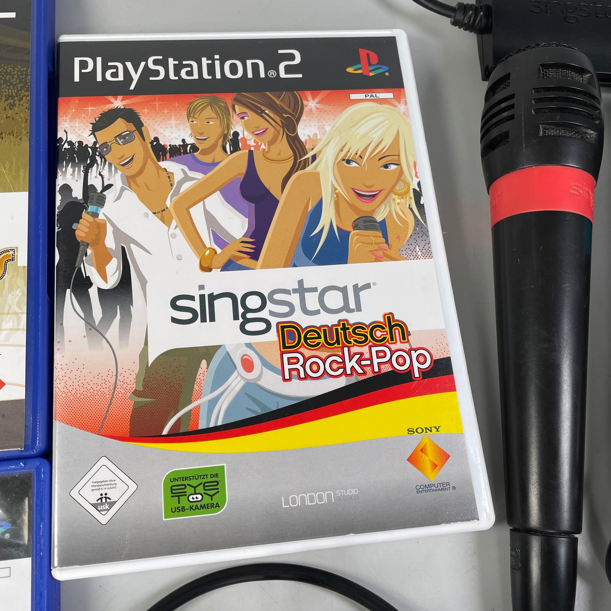 Sony PS2 Singstar Mikrofone inkl. 3 Spiele, Playstation 2 Bundle