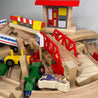 Holzspielzeug Holzeisenbahn, Kinder Eisenbahn, mit Dorf, Menschen, Autos, Bäume